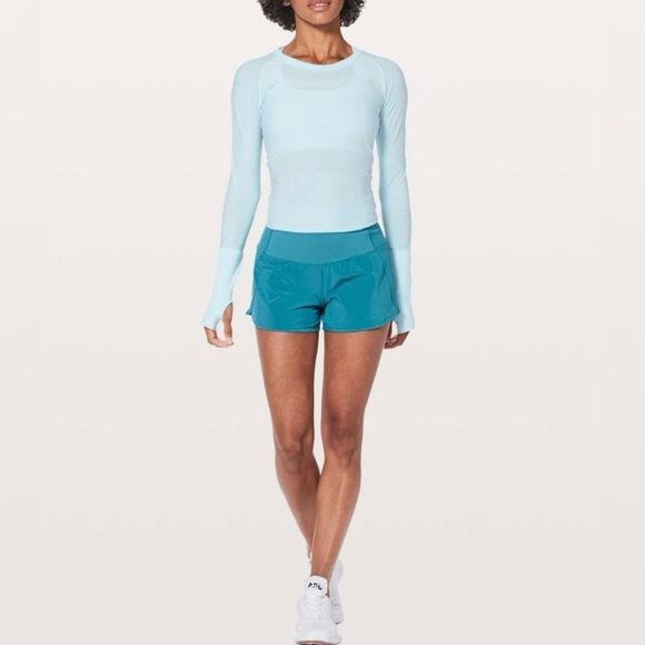 Lululemon Run Times Short II 4” Teal Blue Two Way Stretch Size 2 - Picture 1 of 16